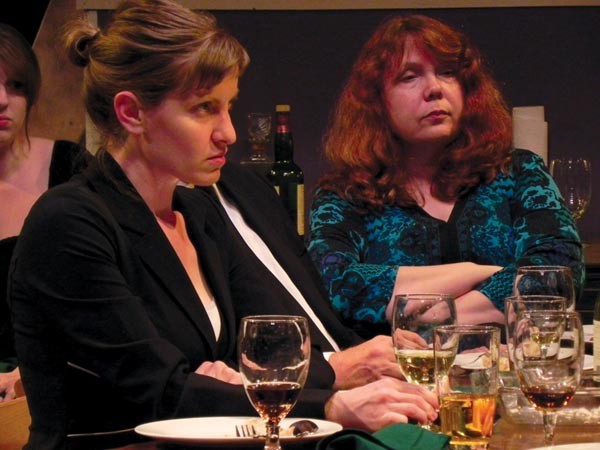 Amy Portenlanger (left) and Mary Randolph in August: Osage County, at Throughline Theatre.