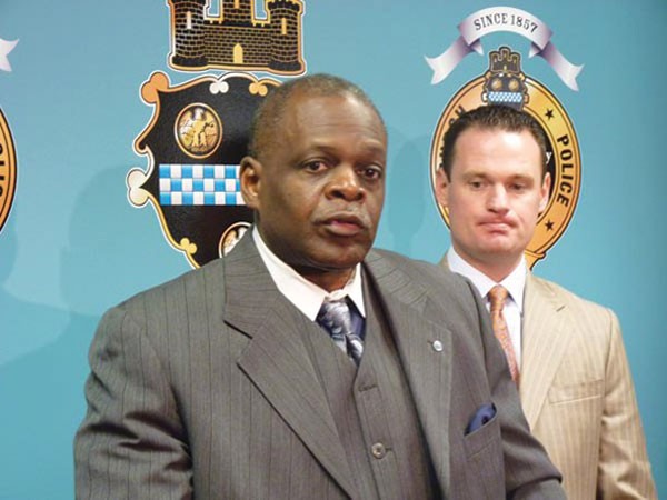 Former police chief Nate Harper, with Mayor Luke Ravenstahl