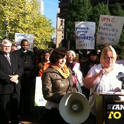 Former UPMC transcriptionists protest lost wages