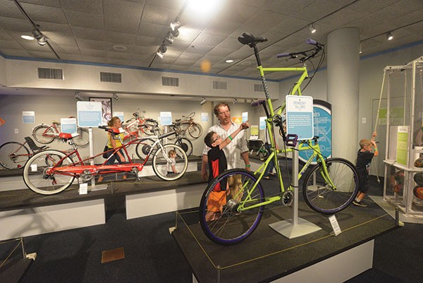 Riding high: A "tall bike" display is part of BIKES.