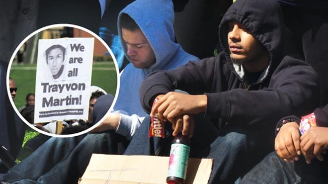 Standing for Trayvon: Crowd of 300 express outrage over Florida teen's death