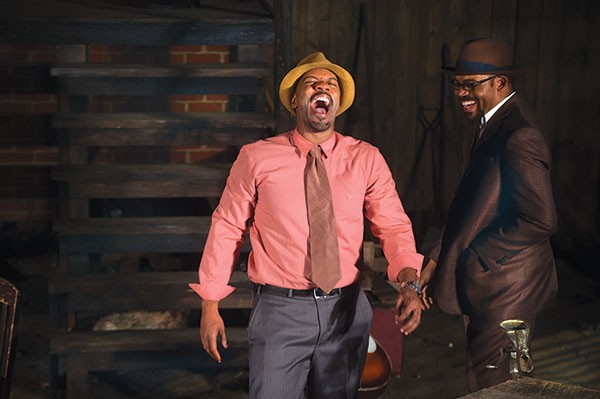 Jonathan Berry (left) and Leslie “Ezra” Smith in Seven Guitars at Pittsburgh Playwrights