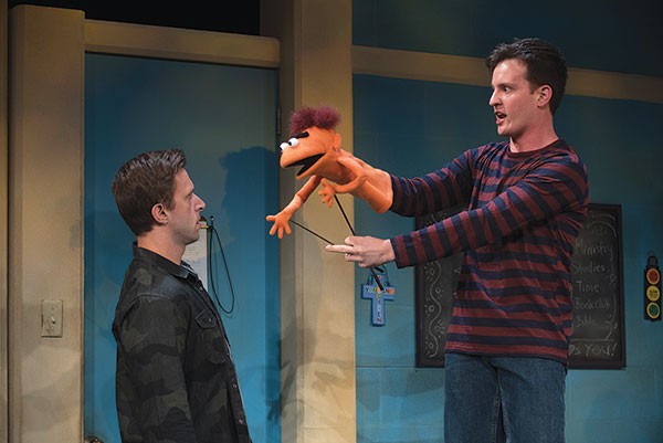 Michael Greer (left) and Nick LaMedica in Hand to God, at City Theatre