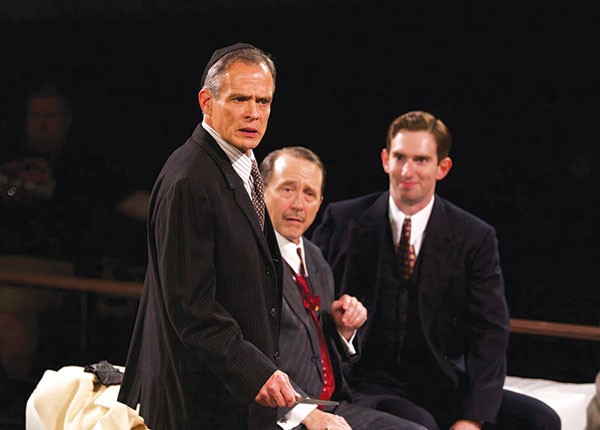 From left: James FitzGerald, Martin Giles and Luke Halferty in PICT Classic’s The Merchant of Venice