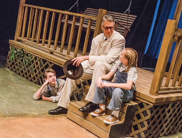Left to right: Elliot Pullen, Brian Ceponis and Grace Vensel in Prime Stage’s To Kill a Mockingbird
