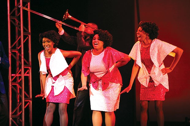 From left: Anastasia Talley, Adriana Cleveland and Delana Flowers in Pittsburgh Musical Theater’s Dreamgirls