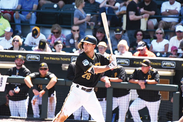 Adam Frazier, seen here in a March 23 preseason game in Bradenton, Fla., says the Pirates are in a good place heading into the 2017 season
