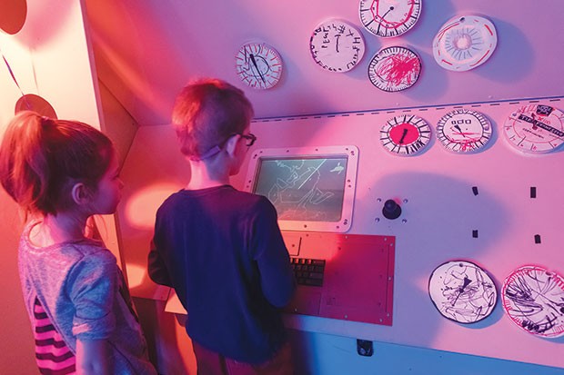 Kids try out Ice Station Zebra, at the Children’s Museum