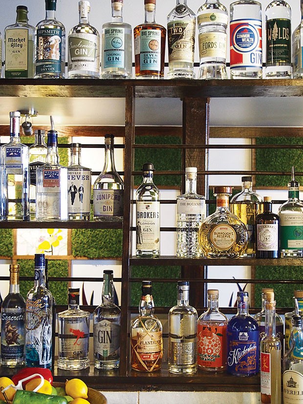 A selection of spirits at Dormont’s Needle & Pin