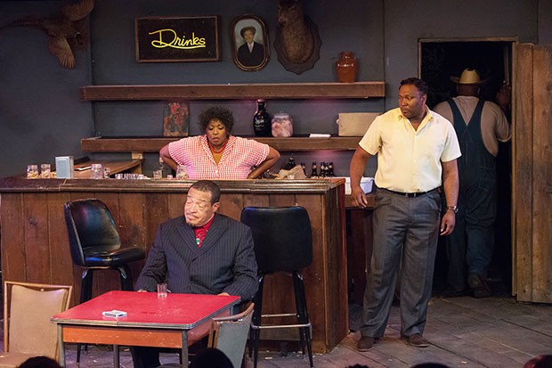 From left: Charles Timbers, Cheryl El-Walker and Monteze Freeland in East Texas Hot Links, at Pittsburgh Playwrights Theatre Co.