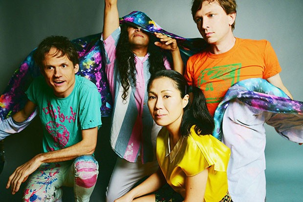 John Dietrich (first on the right) and Deerhoof