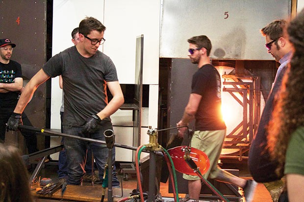 Glass-blowing demonstration at Pittsburgh Glass Center