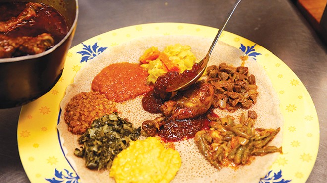 Bring some gum, a wet wipe, and an empty stomach to Tana Ethiopian Cuisine in East Liberty