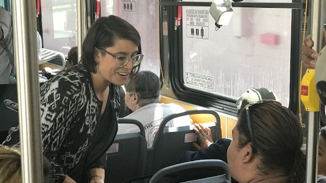 State Rep. Sara Innamorato held a transit town hall on a public bus