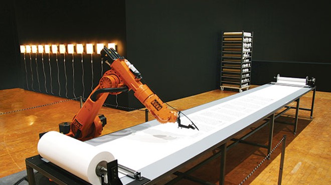 At Wood Street, robots draw a Martian landscape and copy the Bible