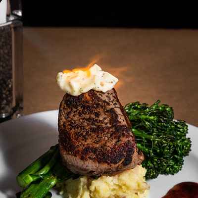Enjoy a center cut filet with Yukon whipped potatoes at Braddock's Rebellion Valentines weekend.