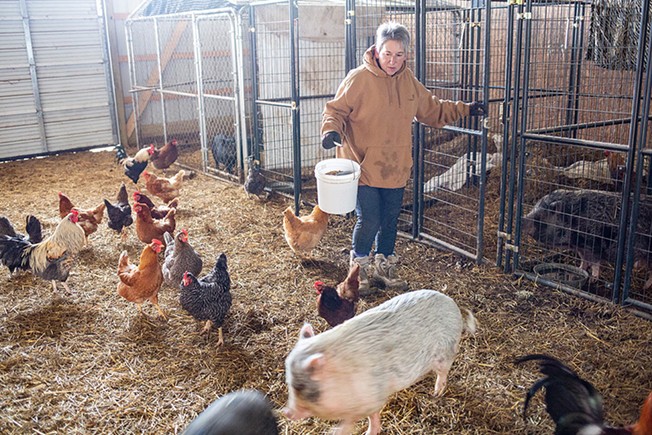 Debbie Bowers cares for animals at Angel Eyes Farm