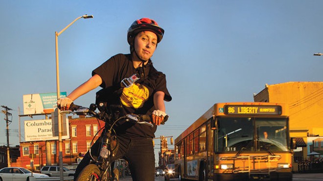 Lucia Aguirre celebrates Best News for Cyclists, new bike lanes on city streets.