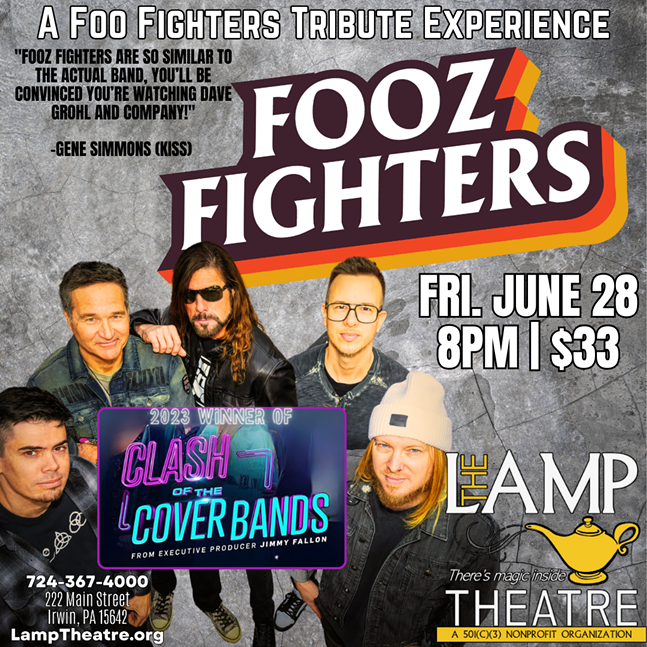 Award-winning Foo Fighters tribute, "Fooz Fighters" is coming to The Lamp Theatre, Irwin!