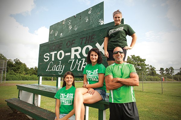 Former Sto-Rox softball coach Bill Palermo and his former players &#8212; from left, Rachel Gerster, Hayley Weisser and Josie Buckley &#8212; are working to try and save the school's championship program.