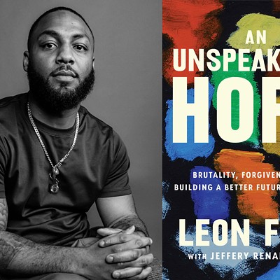 Leon Ford, author of An Unspeakable Hope, on left. Cover of An Unspeakable Hope, on right.