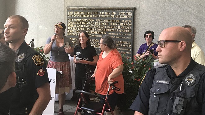 Dozens drown out anti-trans event in Downtown Pittsburgh