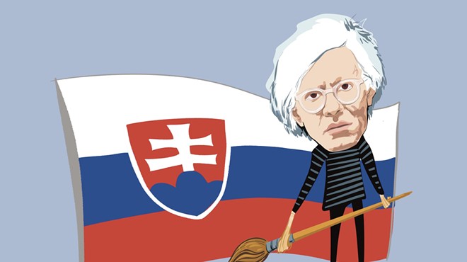 Andy Warhol and a Slovak flag