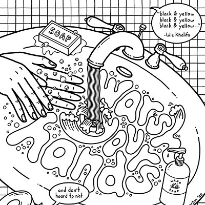 Pittsburgh Pandemic Coloring Page: Warsh Your Hands