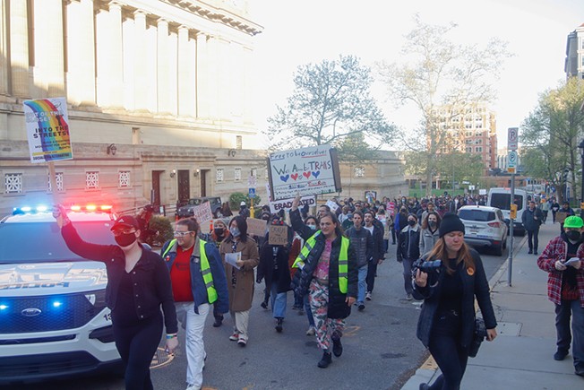 Protestors invoke chants and fire outside Pitt's anti-trans "debate"