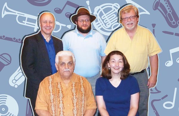 Some former WDUQ staffers &#8212; (front) Tony Mowod, Bee Barnett and (back from left) Scott Hanley, John Lasanich and Chuck Leavens &#8212; have found early success with their online Pittsburgh Jazz Channel.