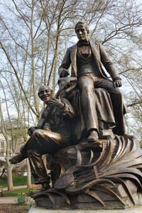 The city's most prominent memorial to Stephen Foster continues to offend many.