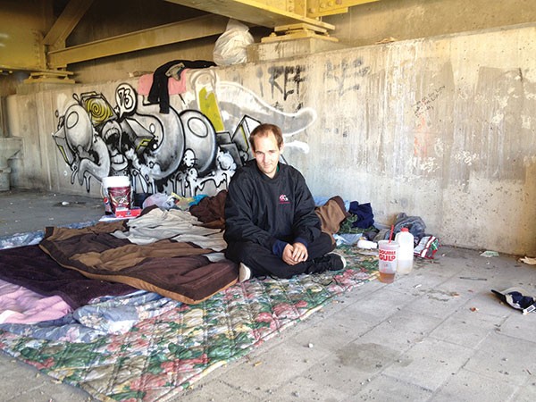 Tony Ferguson relocated to under Bigelow Boulevard after being evicted from a North Side encampment.