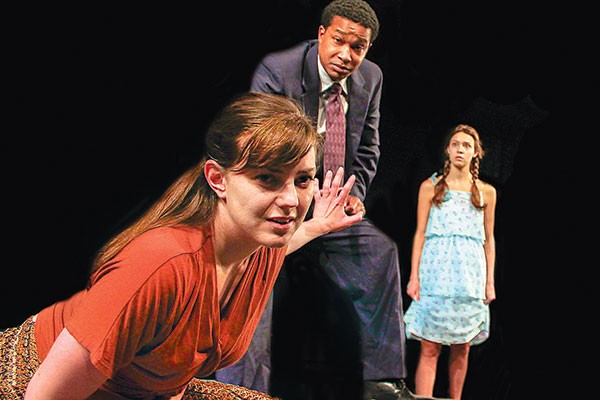 Tressa Glover, Cameron Knight and Colleen Pulawski in Oedipus and the Foul Mess in Thebes.