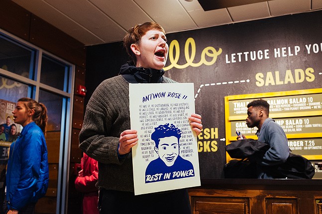 Photo essay: Pittsburghers in Oakland continue to protest the acquittal of Antwon Rose shooter Michael Rosfeld into Saturday evening (7)