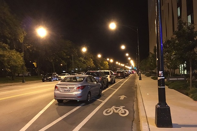 Advocates demonstrate vulnerability of cyclists in calling for parking-protected bike lanes in Pittsburgh