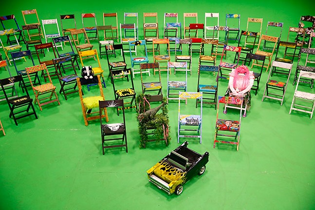 The parking chair as art and an homage to Pittsburghers