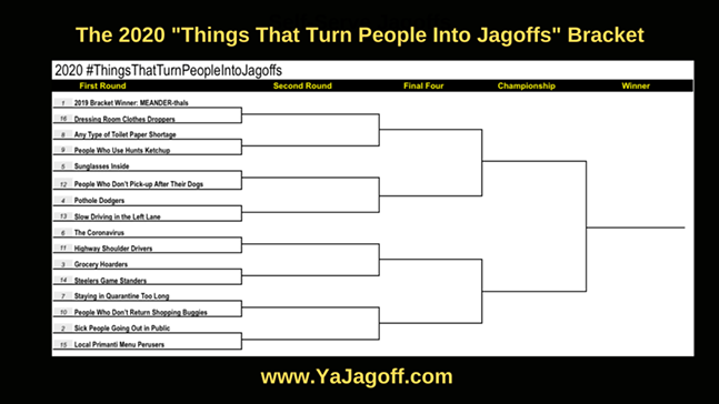 Make your favorite jagoff a champion with the Things That Turn People Into Jagoffs bracket