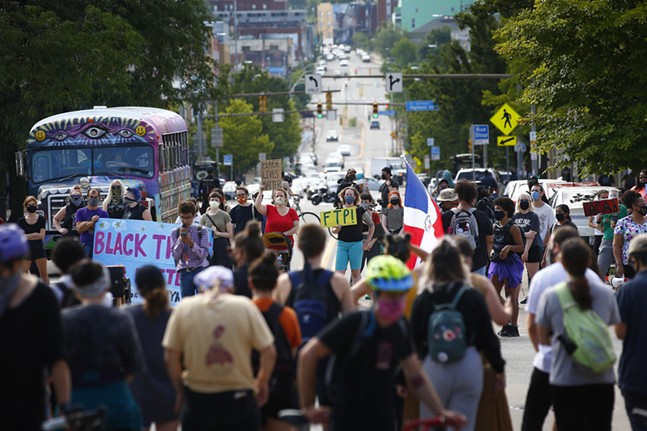 PHOTOS: "Stop The Station" protest marches through East Liberty (2)