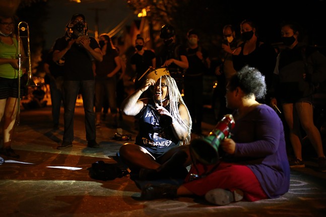 PHOTOS: Protesters camp outside Pittsburgh Mayor Peduto's house overnight
