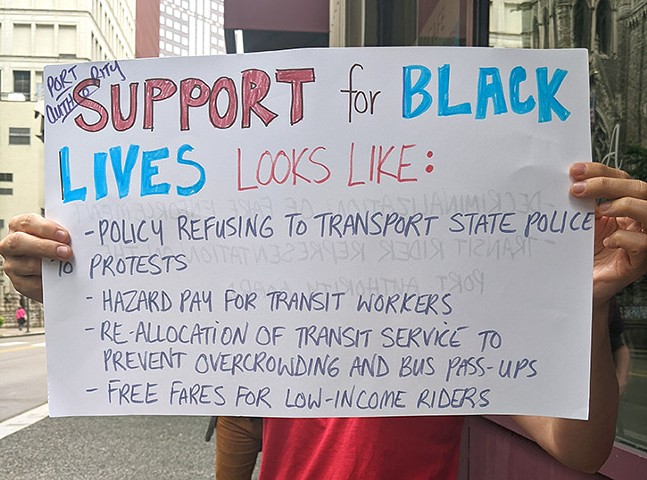 Port Authority workers protest against anti-social justice dress code prohibiting Black Lives Matter masks
