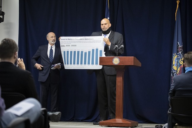 In renewed call for legalizing recreational marijuana, Lt. Gov. Fetterman calls it a "turnkey solution" for Pa. (2)