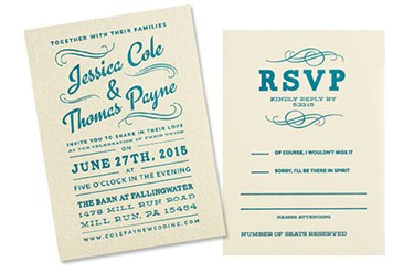 Unique wedding invitations from local artists