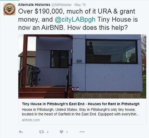 Pittsburgh's tiny house keeps popping up on Airbnb, could be a violation of its URA loan