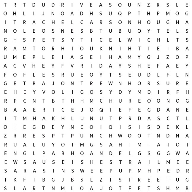 Pittsburgh Trails Word Search