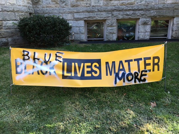 Pittsburgh church replaces vandalized Black Lives Matter banner