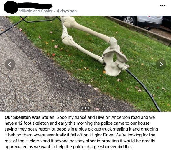 Nebby post alert: Skeleton stolen, then partially recovered, but still partially lost in Shaler Township (4)