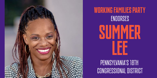 Summer Lee picks up endorsement from the Working Families Party