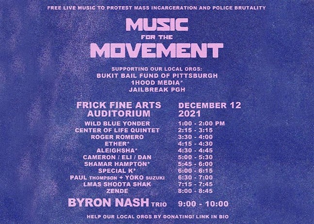 Music for the Movement to benefit organizations fighting police brutality and mass incarceration