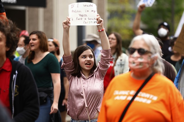 Abortion rights rally marches through Downtown Pittsburgh following Roe V. Wade leak