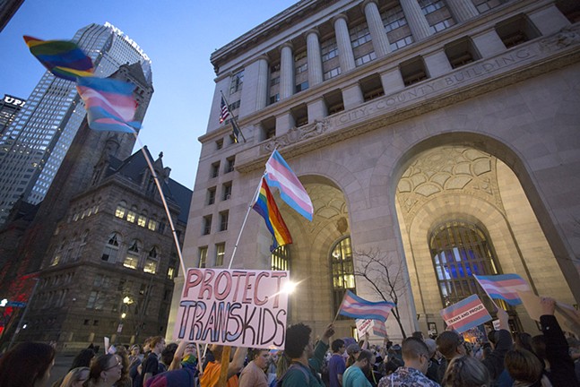 Scenes from Friday's 'RISE UP for Trans Equality!' protest and rally in Downtown Pittsburgh